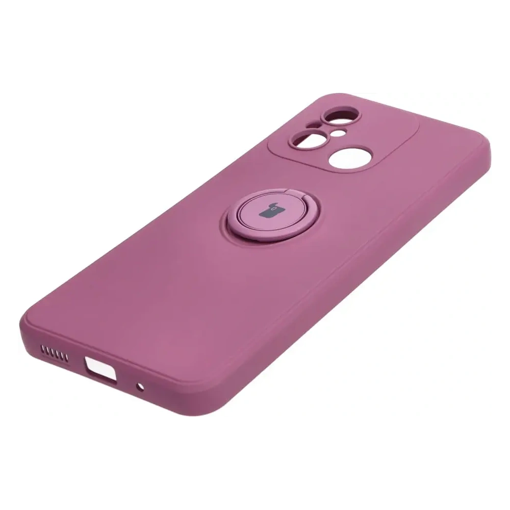 Etui Bizon Case Silicone Ring Sq do Xiaomi Redmi 12C ciemnofioletowe
