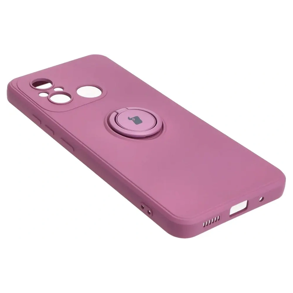 Etui Bizon Case Silicone Ring Sq do Xiaomi Redmi 12C ciemnofioletowe