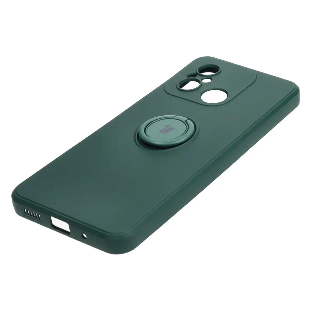 Etui Bizon Case Silicone Ring Sq do Xiaomi Redmi 12C ciemnozielone