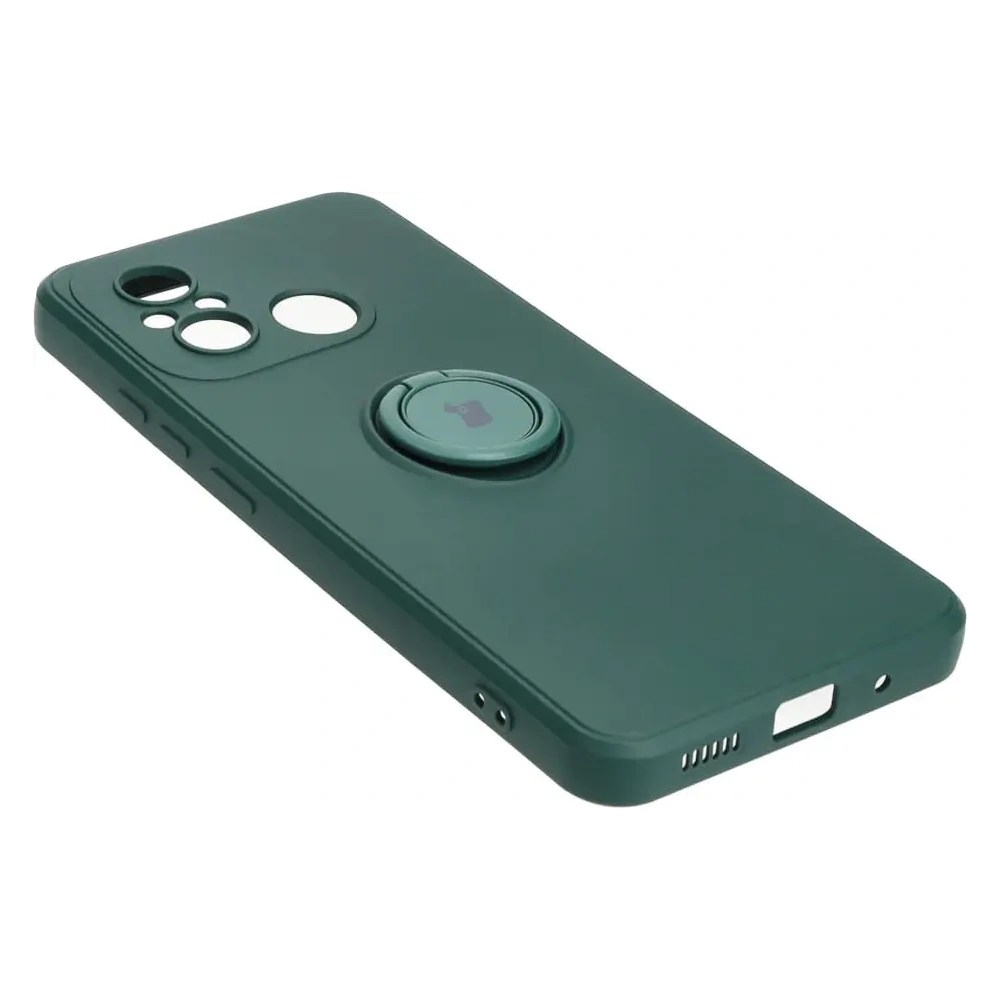 Etui Bizon Case Silicone Ring Sq do Xiaomi Redmi 12C ciemnozielone