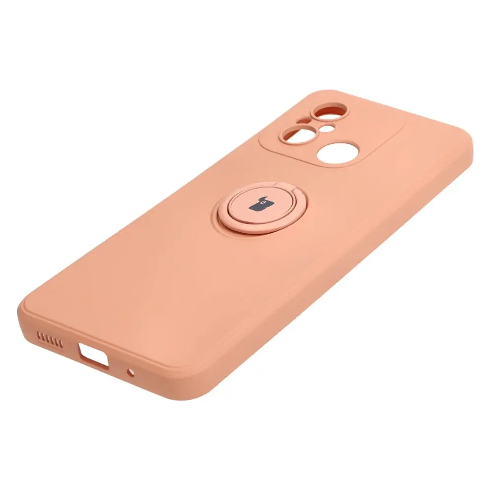 Etui Bizon Case Silicone Ring Sq do Xiaomi Redmi 12C jasnoróżowe