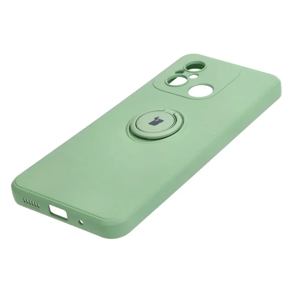 Etui Bizon Case Silicone Ring Sq do Xiaomi Redmi 12C jasnozielone