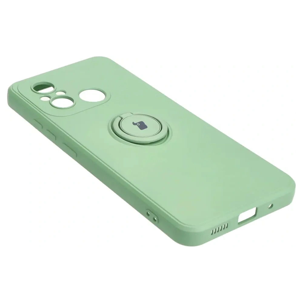 Etui Bizon Case Silicone Ring Sq do Xiaomi Redmi 12C jasnozielone