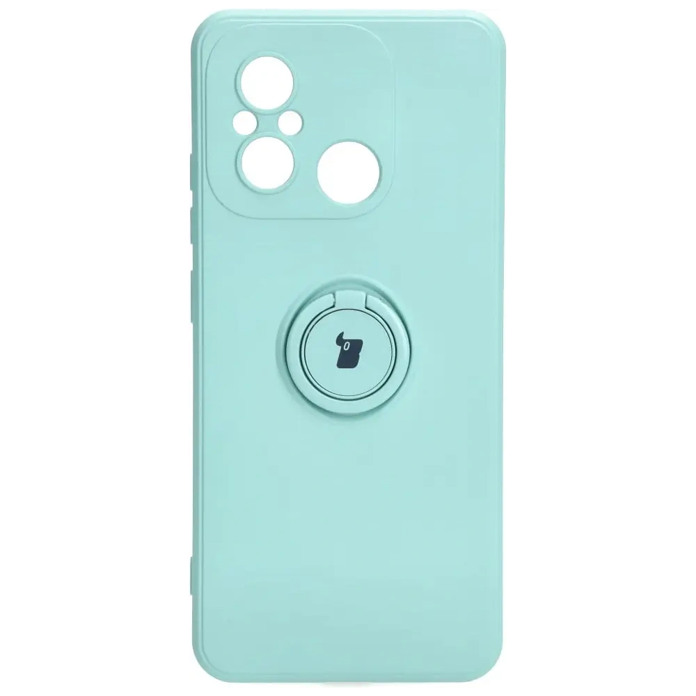 Etui Bizon Case Silicone Ring Sq do Xiaomi Redmi 12C turkusowe