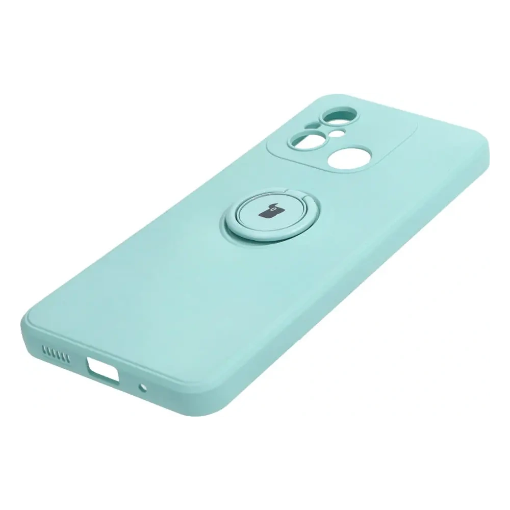 Etui Bizon Case Silicone Ring Sq do Xiaomi Redmi 12C turkusowe