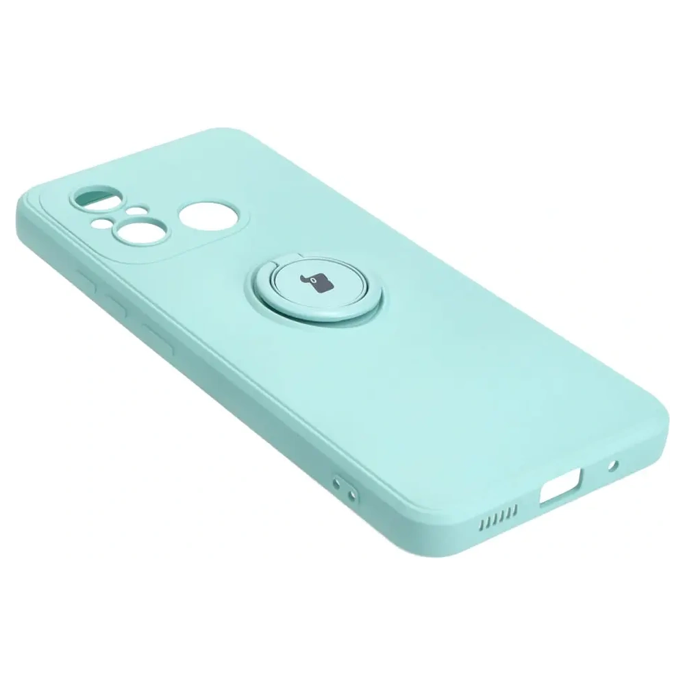 Etui Bizon Case Silicone Ring Sq do Xiaomi Redmi 12C turkusowe