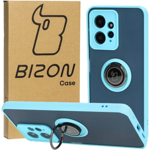 Kup Bizon Case Hybrid Ring Xiaomi Redmi Note 12 4G fumuriu cu un cadru de culoare albastră deschisă - BIZ2422 - {ean13} - Sklep Home Screen