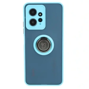 Kup Etui z uchwytem na palec Bizon Case Hybrid Ring do Xiaomi Redmi Note 12 4G przydymione z jasnoniebieską ramką - BIZ2422 - {ean13} - Sklep Home Screen