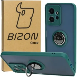 Kup Etui s úchytem na prst Bizon Case Hybrid Ring pro Xiaomi Redmi Note 12 4G kouřové s tmavě zeleným rámečkem - BIZ2423 - {ean13} - Sklep Home Screen