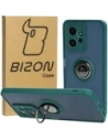 Bizon Case Hybrid Ring Xiaomi Redmi Note 12 4G fumuriu cu un cadru verde închis