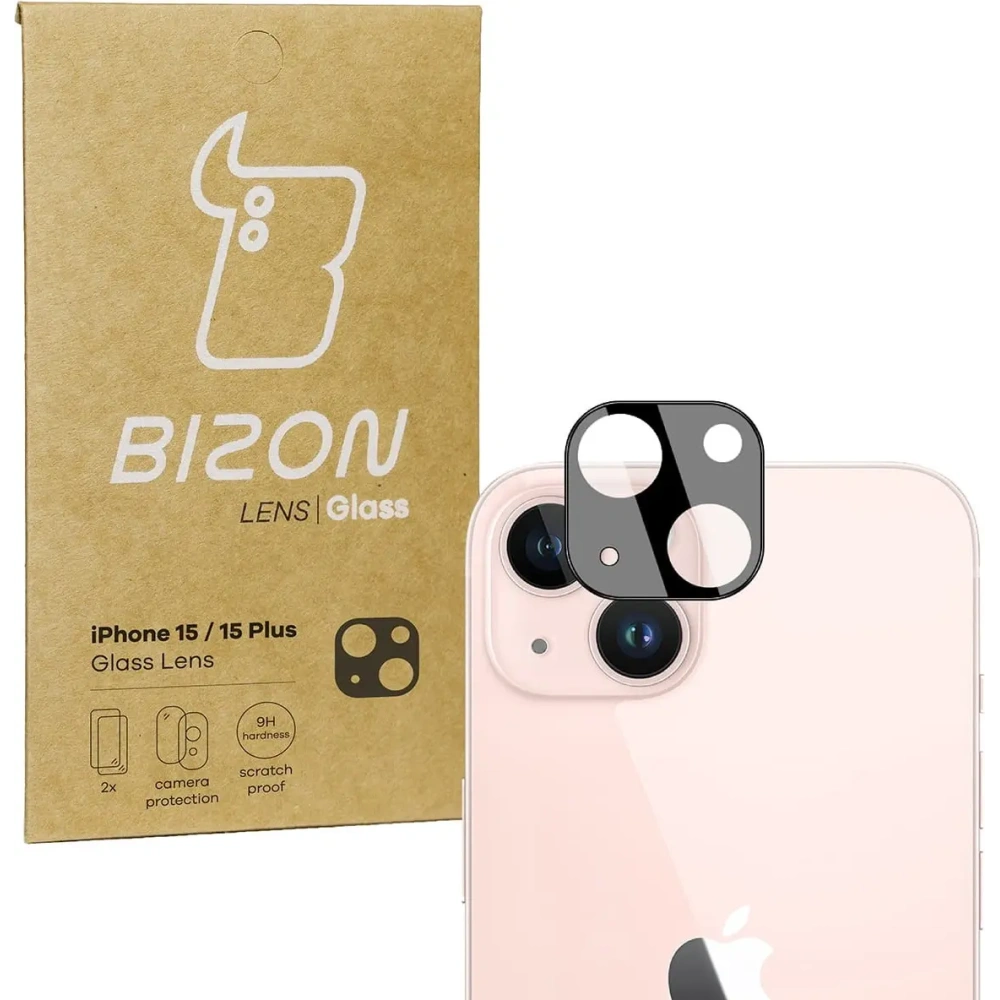 Szkło na aparat Bizon Glass Lens do Apple iPhone 15 / Apple iPhone 15 Plus [2 PACK]