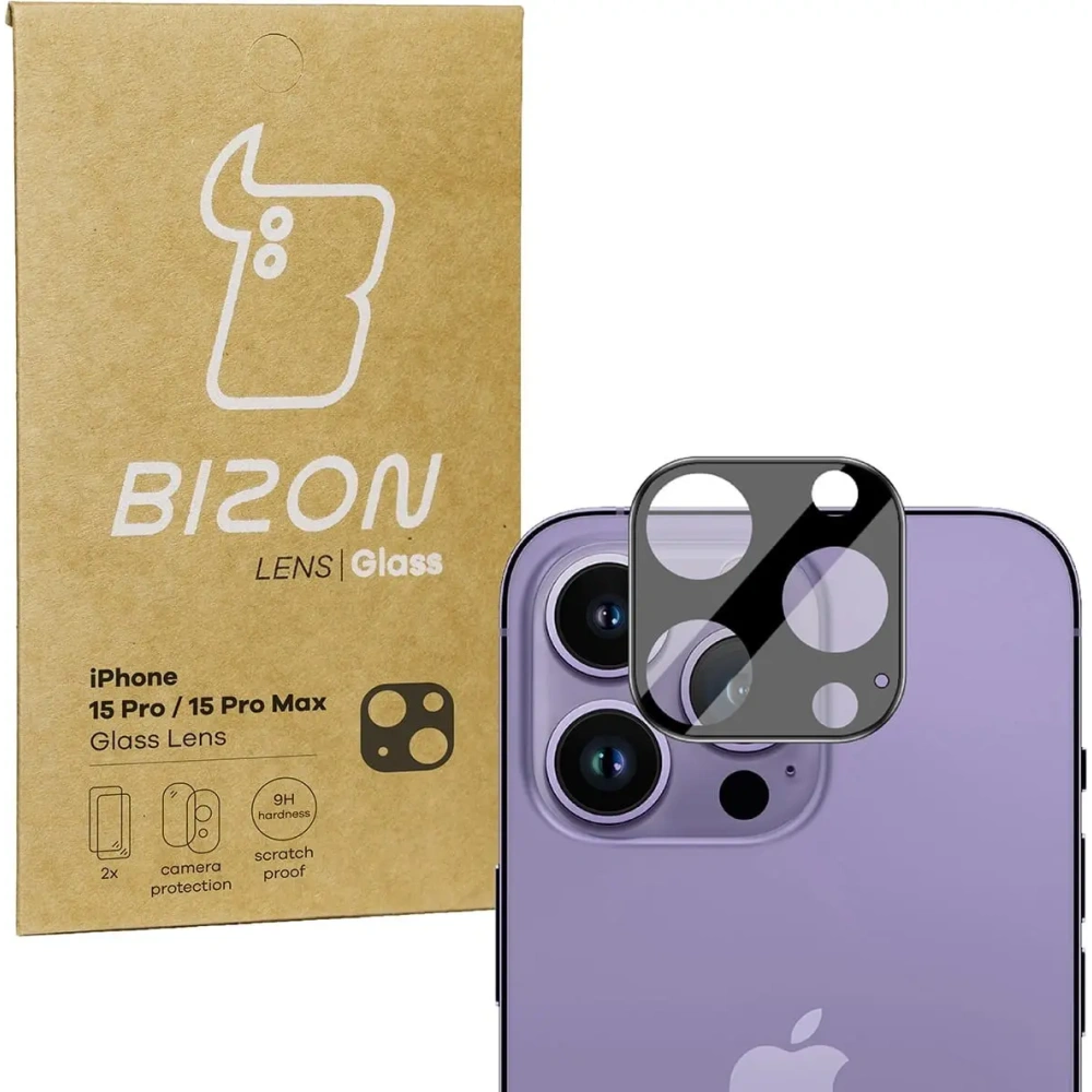 Szkło na aparat Bizon Glass Lens do Apple iPhone 15 Pro / Apple iPhone 15 Pro Max [2 PACK]