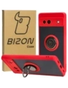 Bizon Case Hybrid Ring Google Pixel 7A smoky with a red frame