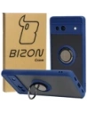 Bizon Case Hybrid Ring Google Pixel 7A smoky with a navy blue frame