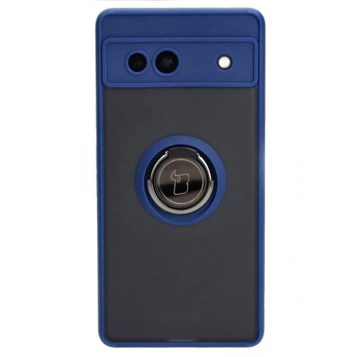 Kup Bizon Case Hybrid Ring Google Pixel 7A rauchig mit einem marineblauen Rahmen - BIZ2434 - {ean13} - Sklep Home Screen