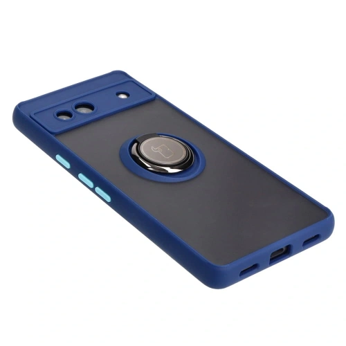 Kup Bizon Case Hybrid Ring Google Pixel 7A fumuriu cu un cadru albastru închis - BIZ2434 - {ean13} - Sklep Home Screen