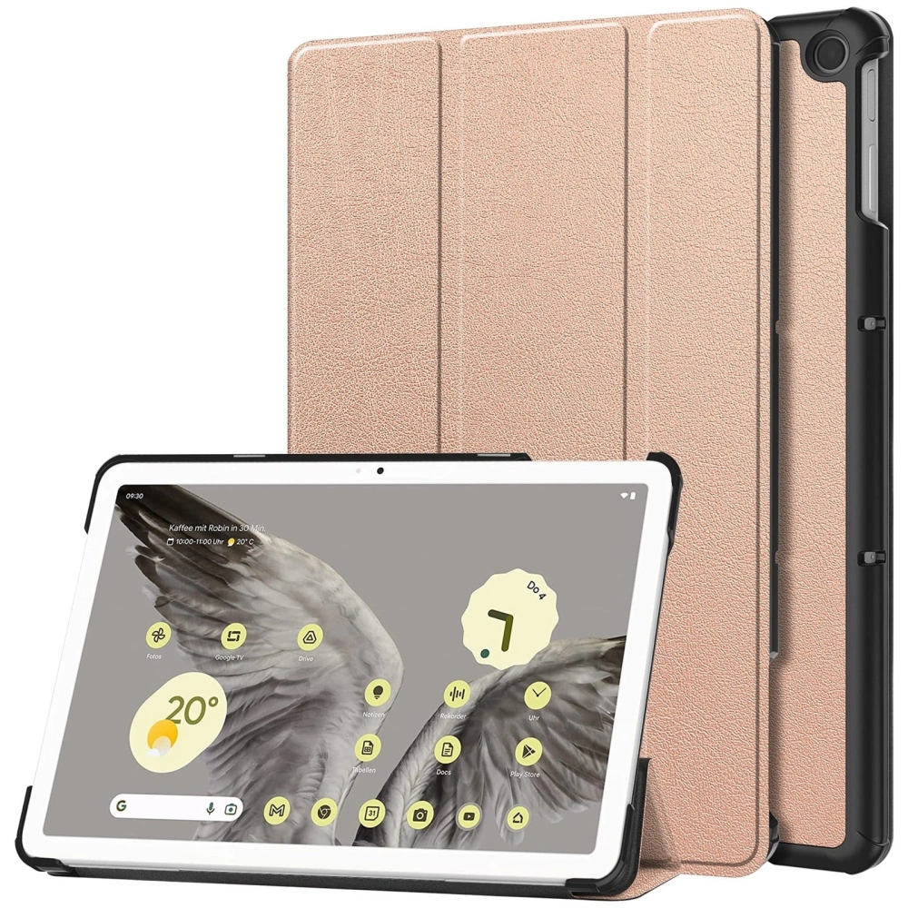 Etui Bizon Case Tab Croc do Google Pixel Tablet różowozłote