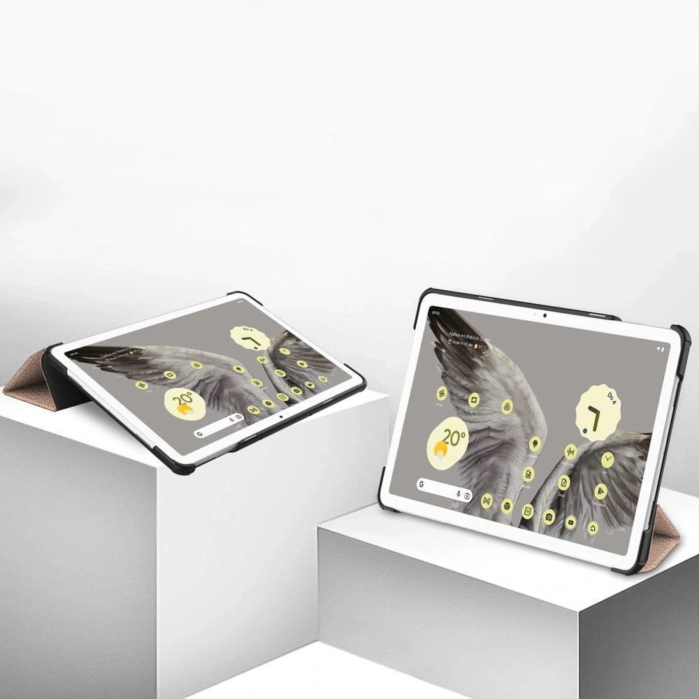 Etui Bizon Case Tab Croc do Google Pixel Tablet różowozłote