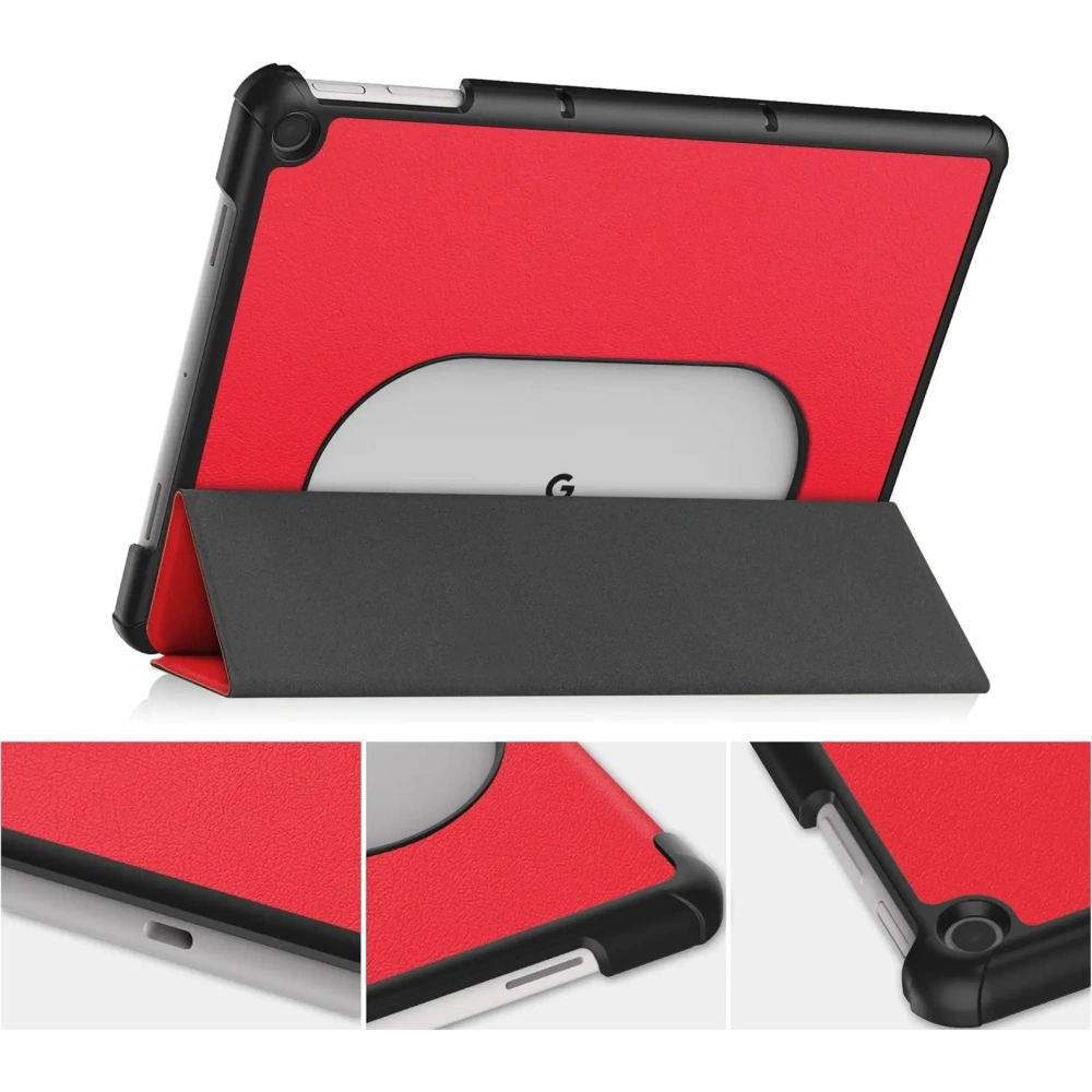 Etui Bizon Case Tab Croc do Google Pixel Tablet czerwone