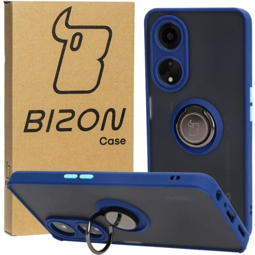 Buy Bizon Case Hybrid Ring Oppo A98 5G smoky with a navy blue frame - BIZ2445 - {ean13} - Home Screen Store Europe