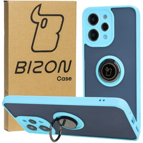 Kup Bizon Case Hybrid Ring Xiaomi Redmi 12 füstös szürke világoskék kerettel - BIZ2448 - {ean13} - Sklep Home Screen