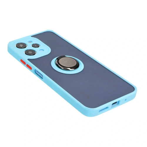 Kup Bizon Case Hybrid Ring Xiaomi Redmi 12 füstös szürke világoskék kerettel - BIZ2448 - {ean13} - Sklep Home Screen