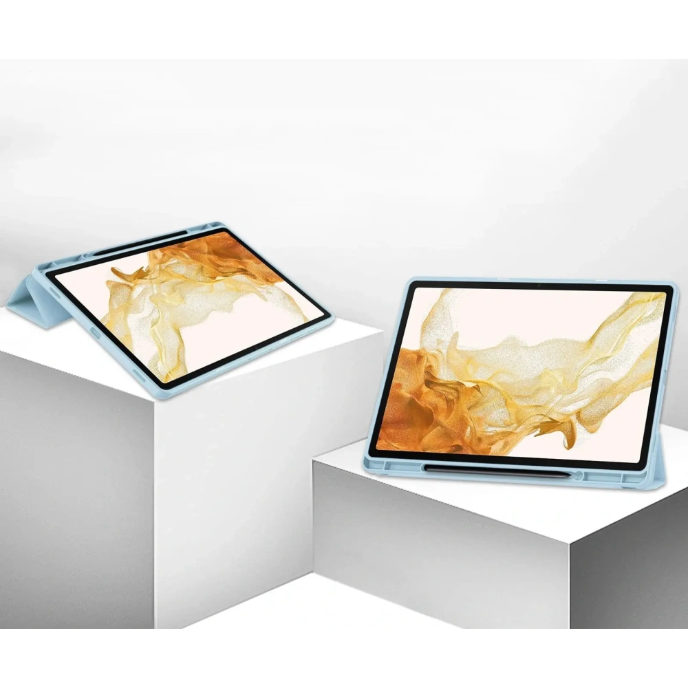 Etui Bizon Case Tab Lizard do Samsung Galaxy Tab S10 Plus /S9 Plus błękitne