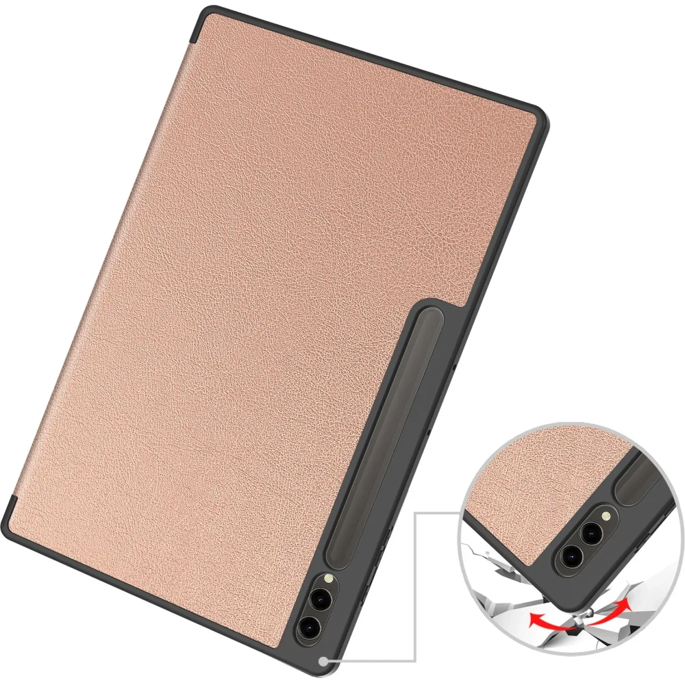 Etui Bizon Case Tab Lizard do Samsung Galaxy Tab S10 Ultra / S9 Ultra różowozłote