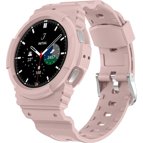 Kup Etui z paskiem Bizon Strap + Case Watch Action do Samsung Galaxy Watch 4 / 5 44 mm jasnoróżowe - BIZ2461 - {ean13} - Sklep Home Screen