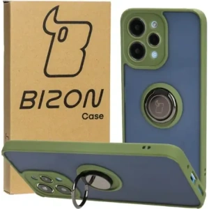 Kup Etui z uchwytem na palec Bizon Case Hybrid Ring do Xiaomi Redmi 12 przydymione z zieloną ramką - BIZ2464 - {ean13} - Sklep Home Screen