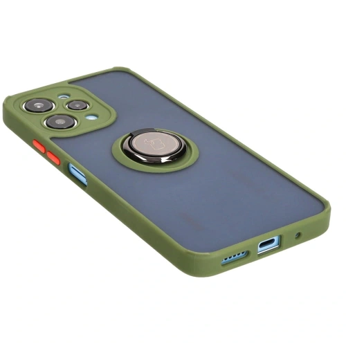 Kup Bizon Case Hybrid Ring Xiaomi Redmi 12 fumuriu cu un cadru verde - BIZ2464 - {ean13} - Sklep Home Screen