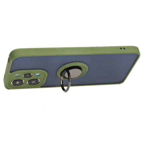 Kup Bizon Case Hybrid Ring Xiaomi Redmi 12 fumuriu cu un cadru verde - BIZ2464 - {ean13} - Sklep Home Screen