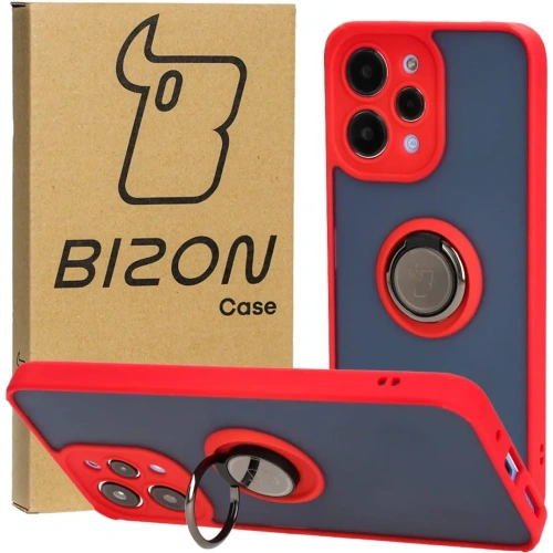 Buy Bizon Case Hybrid Ring Xiaomi Redmi 12 smoky with a red frame - BIZ2465 - {ean13} - Home Screen Store Europe