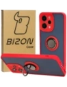 Bizon Case Hybrid Gyűrű Xiaomi Redmi 12 füstös piros kerettel