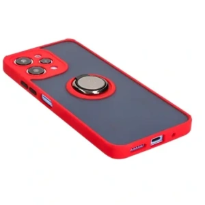 Kup Bizon Case Hybrid Ring Xiaomi Redmi 12 smoky cu un cadru roșu - BIZ2465 - {ean13} - Sklep Home Screen