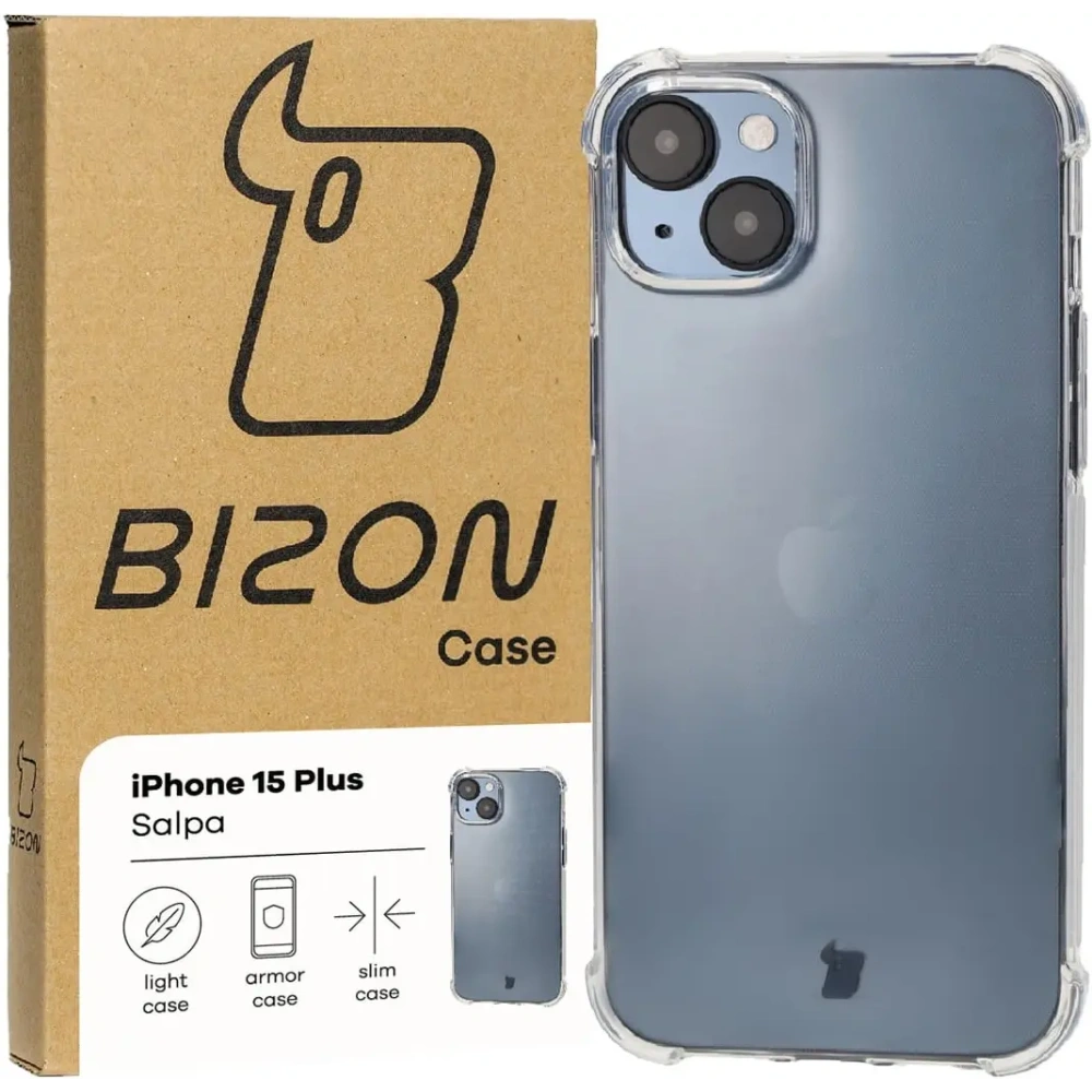 Elastyczne etui Bizon Case Salpa do Apple iPhone 15 Plus przezroczyste