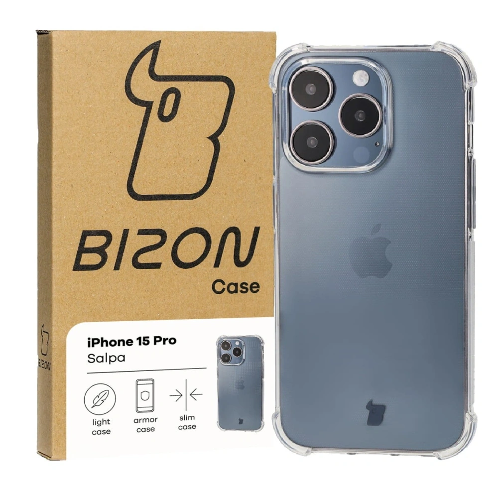 Elastyczne etui Bizon Case Salpa do Apple iPhone 15 Pro przezroczyste