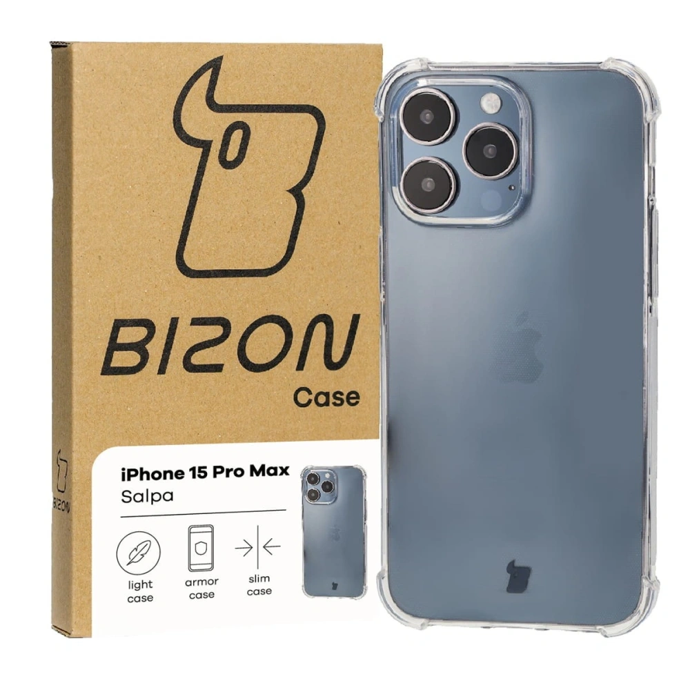 Elastyczne etui Bizon Case Salpa do Apple iPhone 15 Pro Max przezroczyste