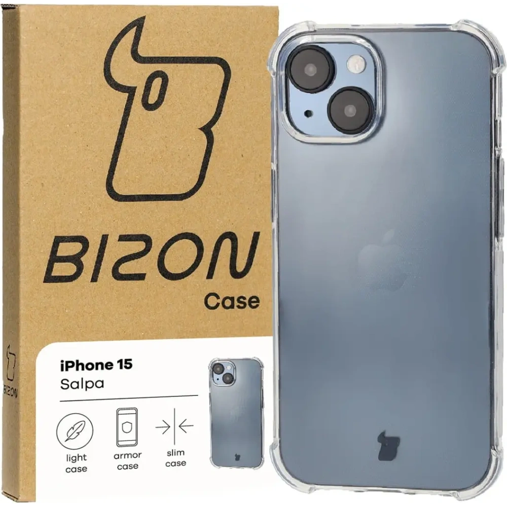 Elastyczne etui Bizon Case Salpa do Apple iPhone 15 przezroczyste