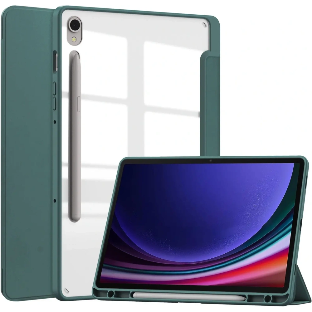 Etui Bizon Case Tab Clear Matt do Samsung Galaxy Tab S9 ciemnozielone
