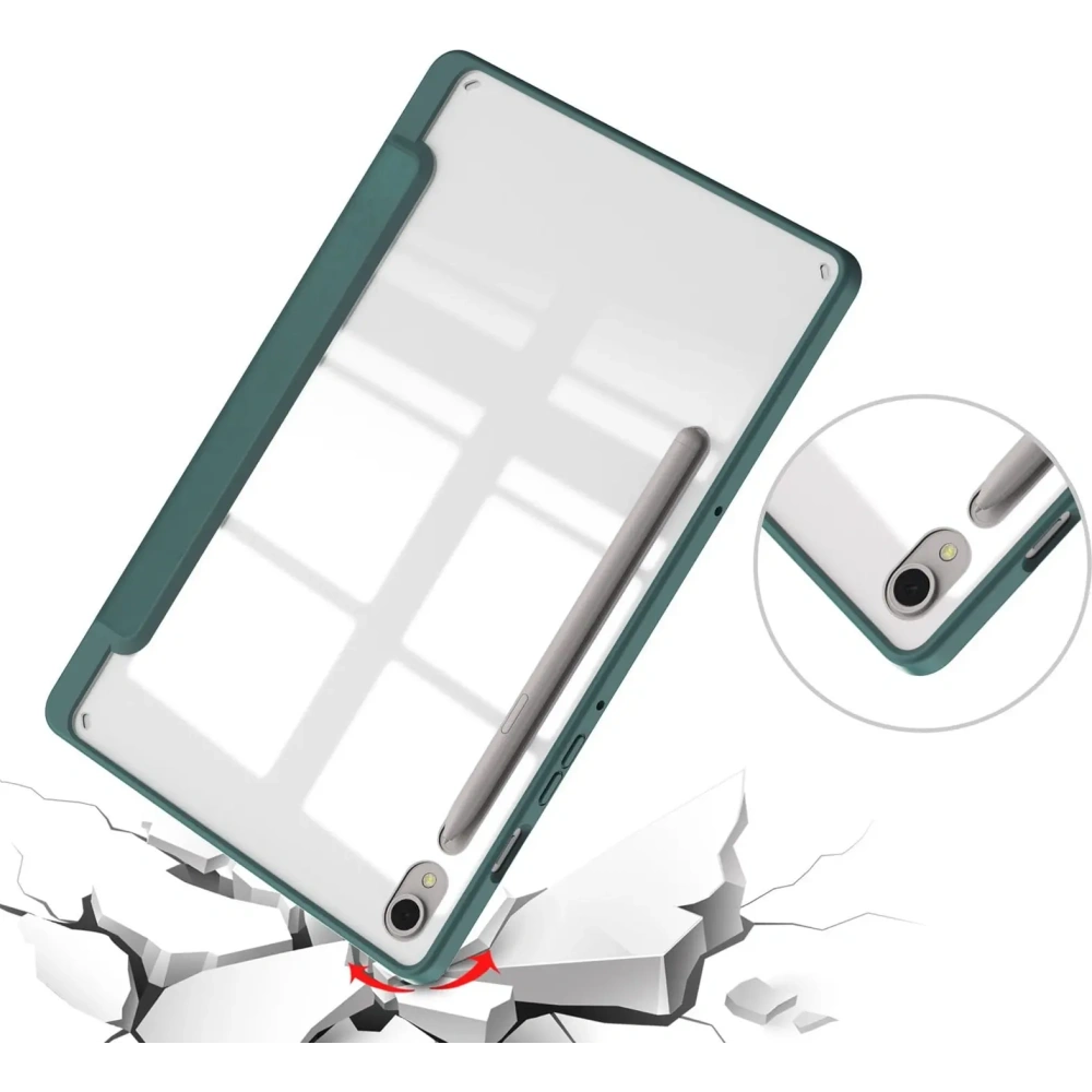 Etui Bizon Case Tab Clear Matt do Samsung Galaxy Tab S9 ciemnozielone