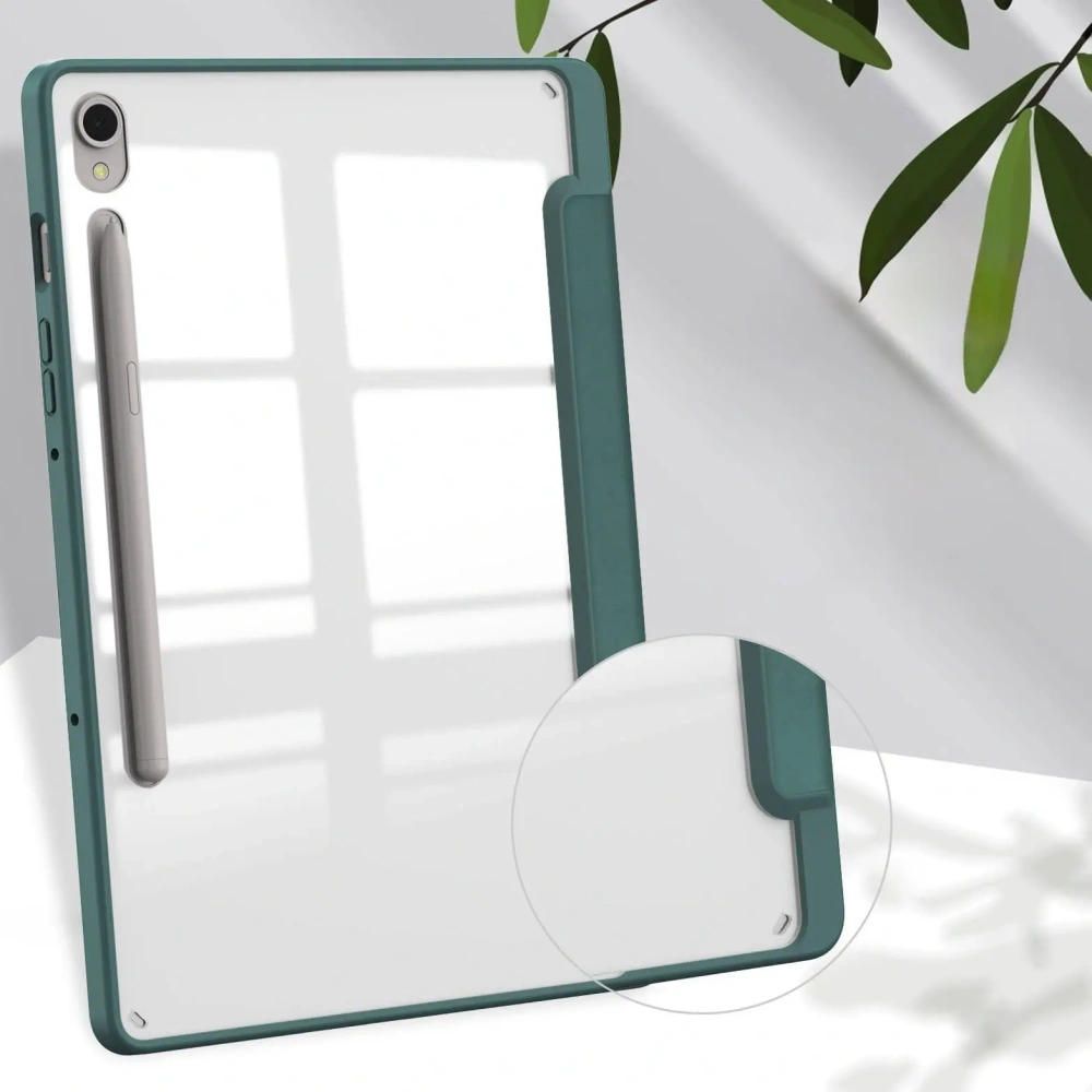 Etui Bizon Case Tab Clear Matt do Samsung Galaxy Tab S9 ciemnozielone