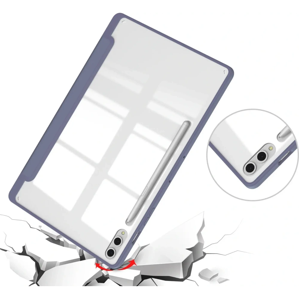 Etui Bizon Case Tab Clear Matt do Samsung Galaxy Tab S10 Plus / S9 Plus lawendowe