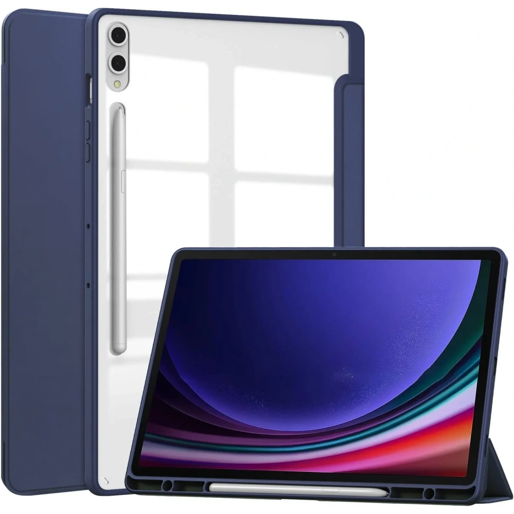 Etui Bizon Case Tab Clear Matt do Samsung Galaxy Tab S10 Plus / S9 Plus granatowe