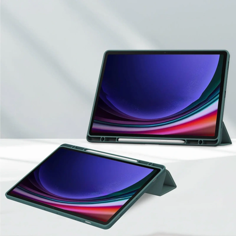 Etui Bizon Case Tab Clear Matt do Samsung Galaxy Tab S10 Plus / S9 Plus ciemnozielone