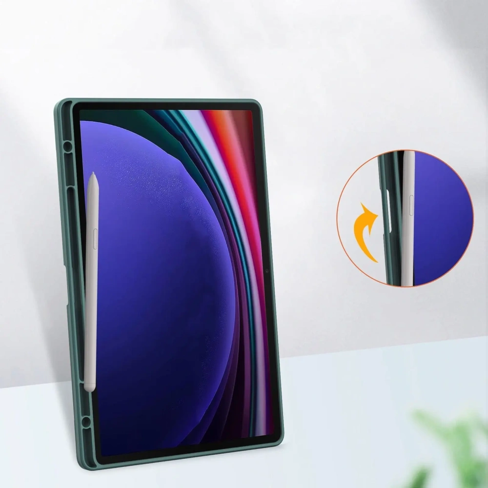 Etui Bizon Case Tab Clear Matt do Samsung Galaxy Tab S10 Plus / S9 Plus ciemnozielone