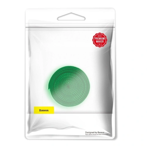 Kup Taśma rzepowa, organizer kabli Baseus Colourful Circle Velcro Straps 1m (zielony) - BSU1366GRN - {ean13} - Sklep Home Screen