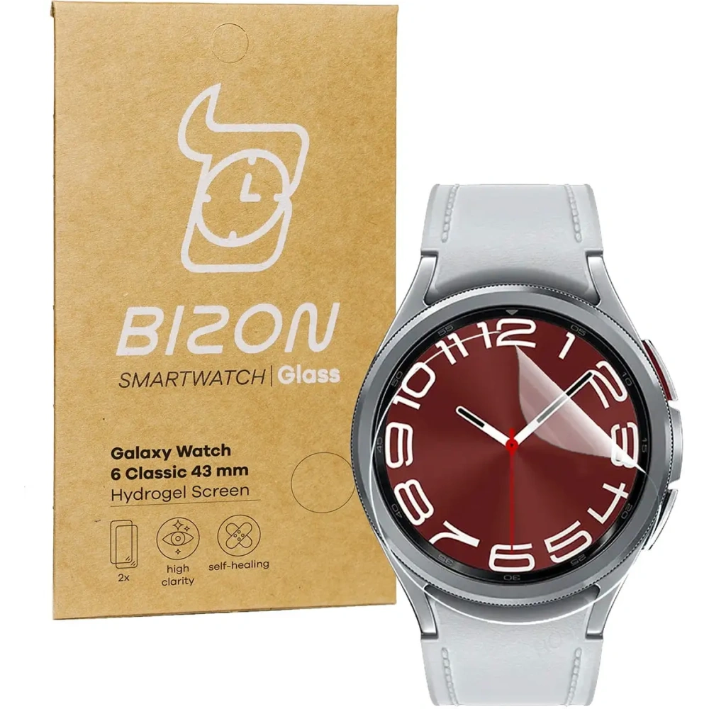 Folia hydrożelowa na ekran Bizon Glass Hydrogel do Samsung Galaxy Watch 6 Classic 43mm [2 PACK] (zegarek)