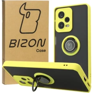 Buy Bizon Case Hybrid Ring Xiaomi Redmi Note 12 Pro+ 5G smoky with a yellow frame - BIZ3112 - {ean13} - Home Screen Store Europe