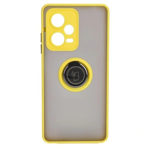 Buy Bizon Case Hybrid Ring Xiaomi Redmi Note 12 Pro+ 5G smoky with a yellow frame - BIZ3112 - {ean13} - Home Screen Store Europe